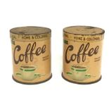 Two sealed tins of early 20th century coffee