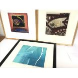 Three framed abstract art limited edition prints b