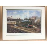 Four railway interest prints including a signed Er