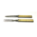 An antique campaign knife and fork set. 15.5cm.