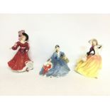 3 Royal Doulton Ladies figures, no signs of obviou