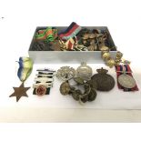 A collection of war and Masonic medals including t