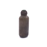 A small carved stone snuff bottle, 5cm.