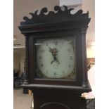 A mahogany case longcase clock with painted dial,