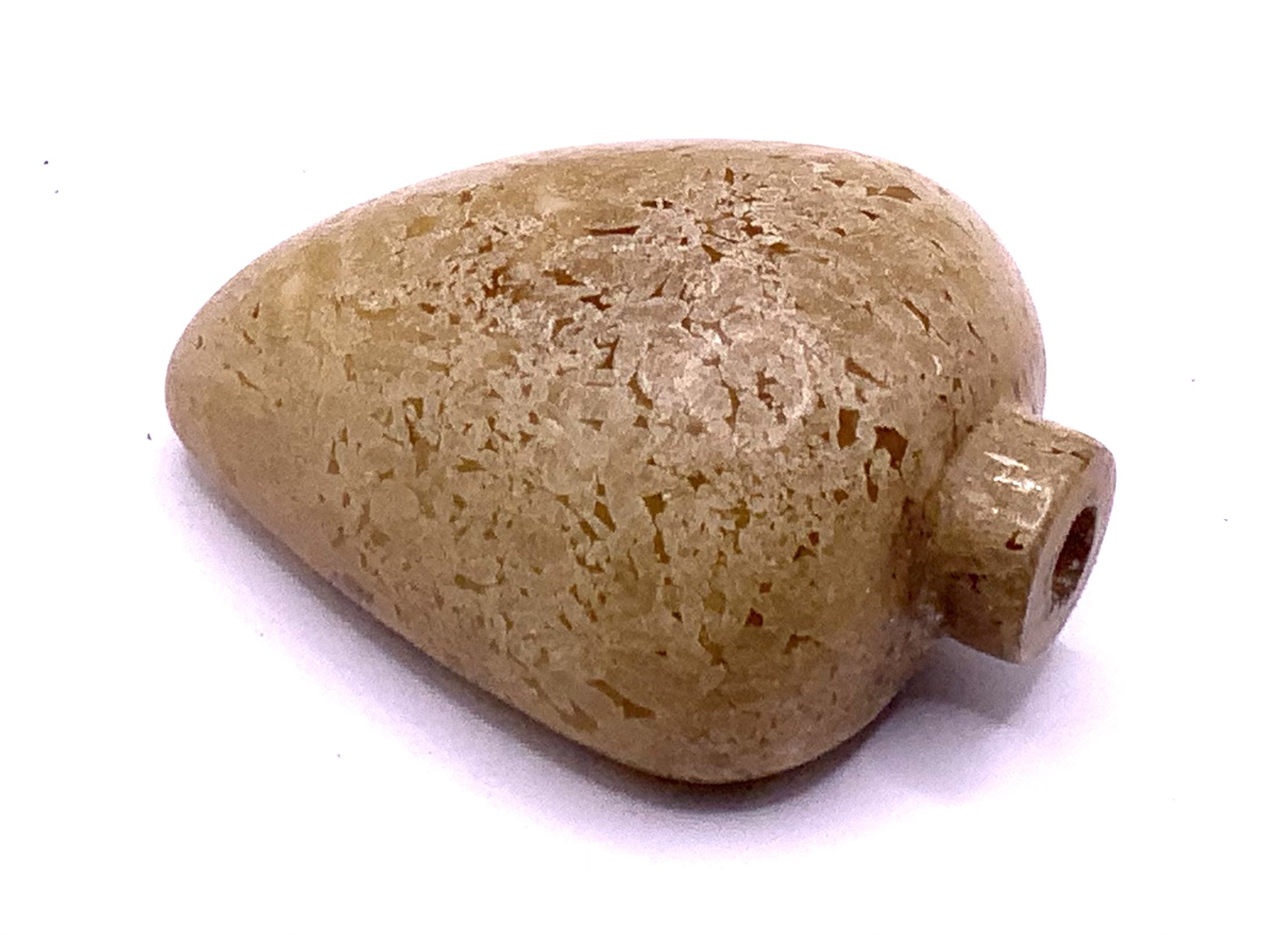 A 19thC polished nephrite pebble snuff bottle. 5.5