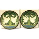 3 Masons Art Nouveau platters titled Swans by Walt