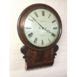 A mahogany single fusee wall clock by J Harrison o