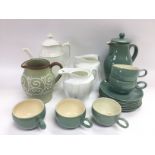 A Denby coffee service, a Denby jug and a blanc de