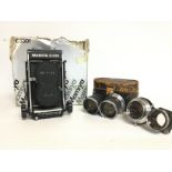 Mamiya C330 twin lens reflex camera & a cased pair