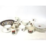 A collection of ceramics including plates, cups va