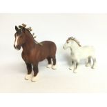 Ceramic Berwick horses , 22 & 26cm tall. postage c