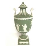 A Wedgwood neo-classical green Jasper urn, 27cm ta