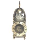 Brass lantern styled clock with French drum moveme
