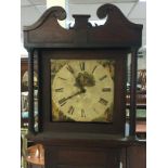 A mahogany case 30 hour longcase clock with painte