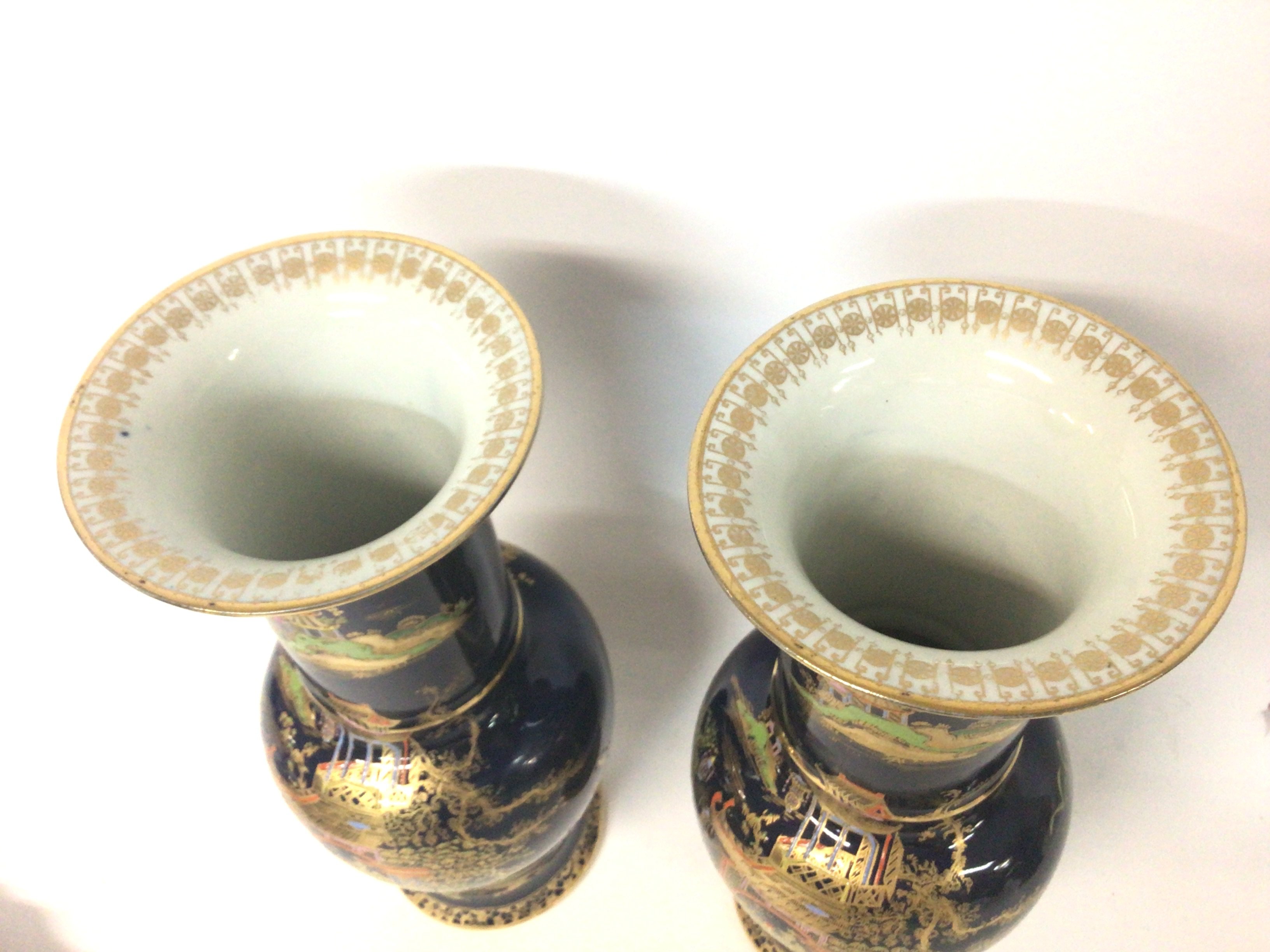 Large pair of Mikado pattern Carlton vases, approx - Image 3 of 4