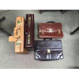 A collection of ladies designer handbags, leather