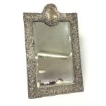 Silver plated mirror frame, 25x45cm approximately.
