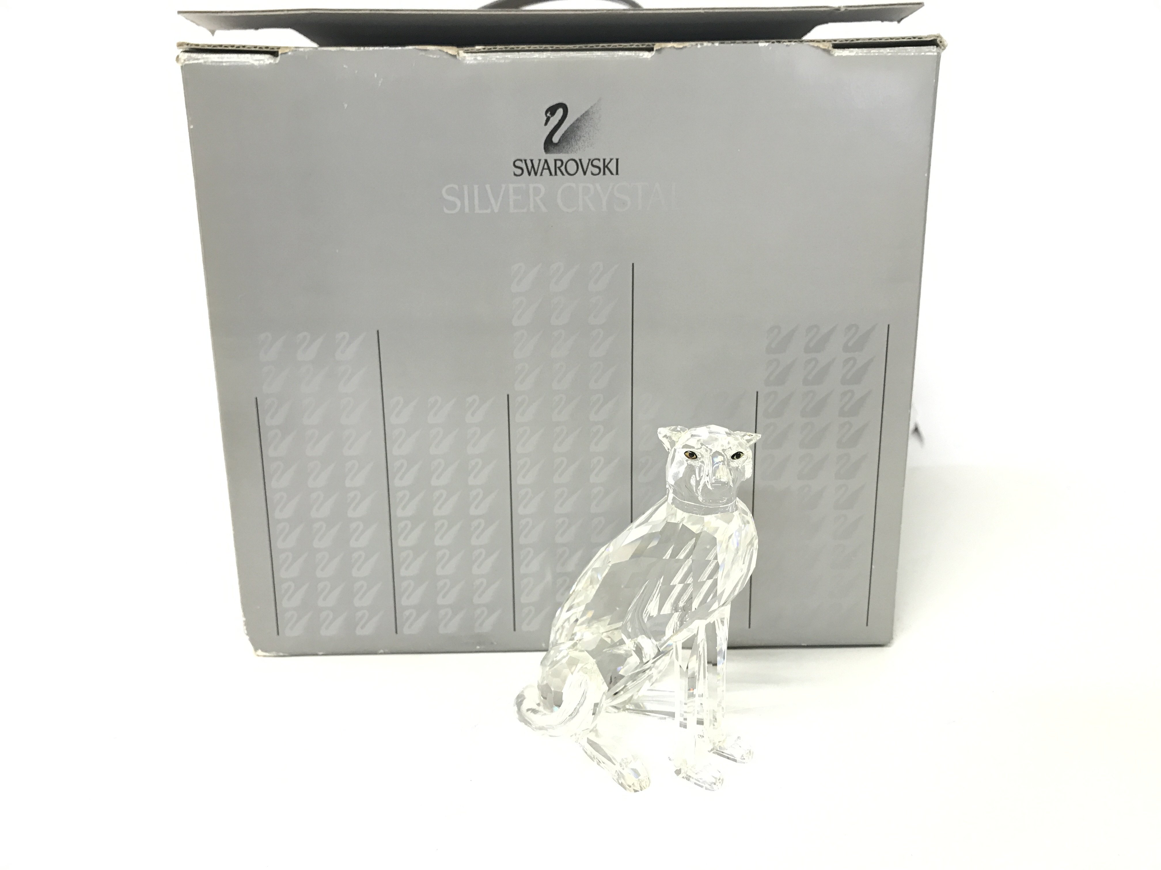 Swarovski Silver Crystal Cheetah, postage cat D no