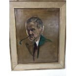 A framed oil painting portrait study possible The