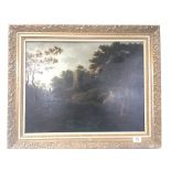 A framed early 19th century oil painting on canvas