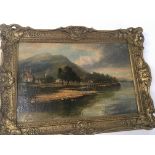 A framed oil painting on canvas British 19th centu