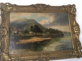 A framed oil painting on canvas British 19th centu