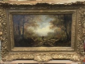 A gilt framed 20th century oil painting study of a