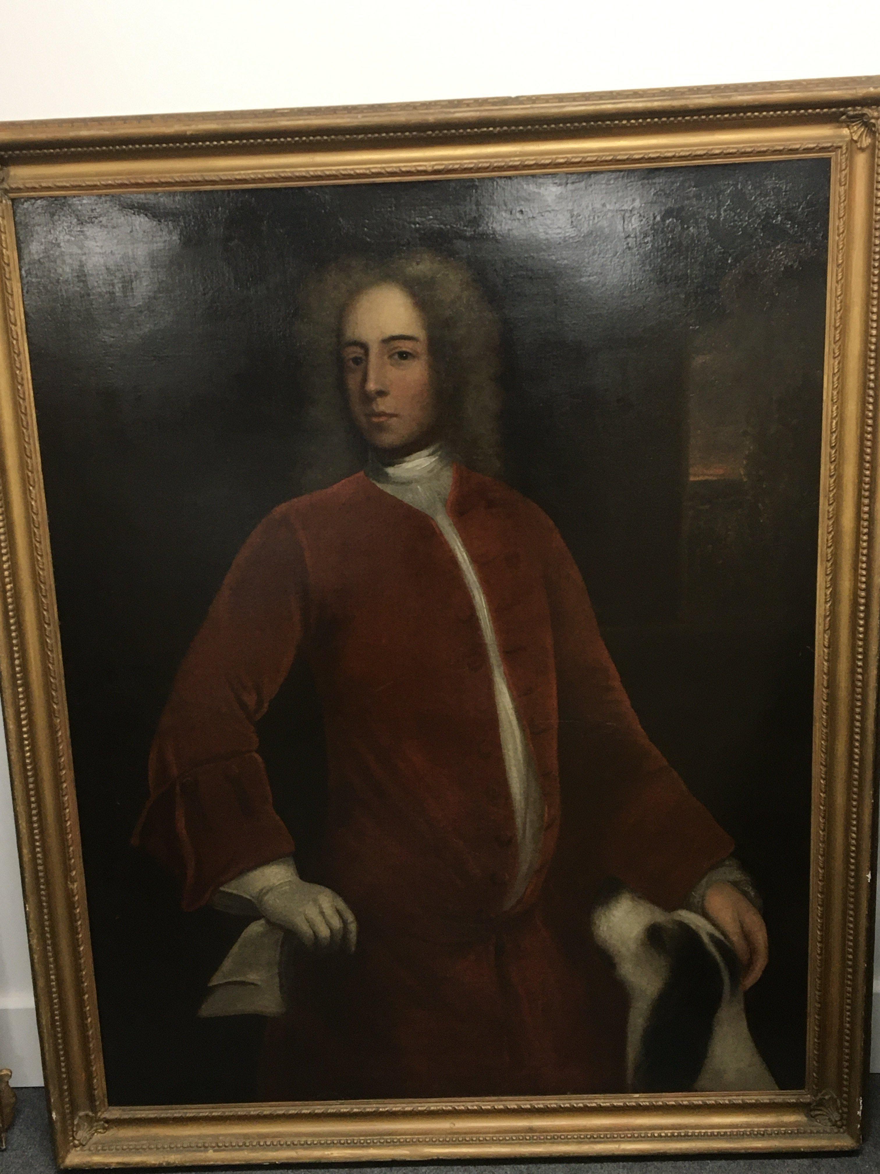A large mid 18th (1740-60) Oil painting half lengt - Image 3 of 3