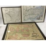 Three framed Maps Essex by John Oliver, a framed m