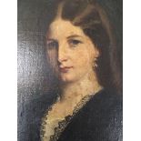 A framed Victorian portrait oil on canvas in an ov