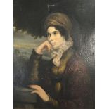 An unframed oil paintings on canvas. Portrait of a