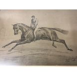 A study of a late 19th century race horse with joc