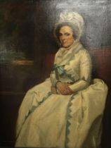 A framed oil on canvas late 18th century portrait