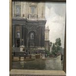 A framed picture oil on board depicting St Pauls C