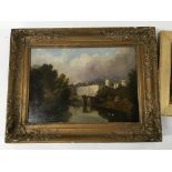 A framed 19th century oil painting on canvas a vie