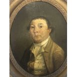 An 18th century oil painting on panel portrait of