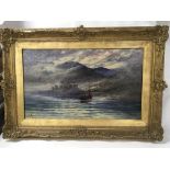 A 19th century gilt framed oil painting a view of