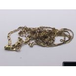 A collection of 9carat gold chains weight 24.5g