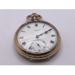 A 9carat gold cased J W Benson button wind pocket