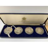 A Toye & Kenning cased set of 4 Churchill Sterling