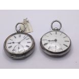 Two silver cased key wind pocket watches one with