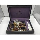 A quantity of gents cufflinks in a Jeff Banks box.