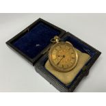 A fancy 18ct gold cased Benson fob watch, fully en