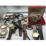 A collection of gents vintage watches and other la