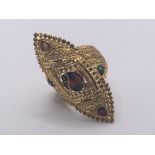 A 22carat 916 marked Indian gold ring with enamel