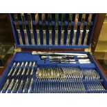 A Mappin and Webb canteen of cutlery with two drawers ,