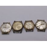 Four Gents vintage Swiss watches. All seen working