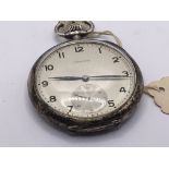 A silver cased Longines button wind pocket watch t