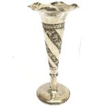 Oriental silver posy vase, approximately 18cm tall