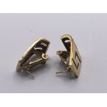 A pair of 14carat gold earrings marked 585. Weight